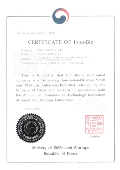 CERTIFICATE OF Inno-Biz